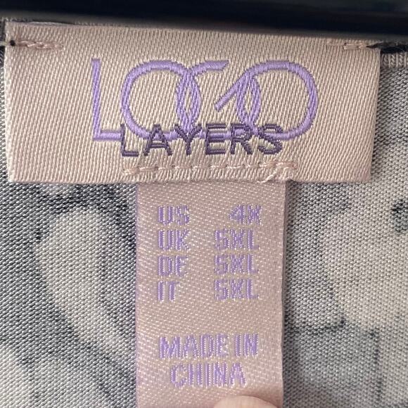 LOGO LAYERS BY LORI GOLDSTEIN Printed Sleeveless Tunic Size 4X Casual Stretch - Picture 2 of 3